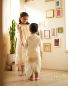 Parijat festive kurta in white and gold - CiceroniKurta, Festive WearLove The World Today