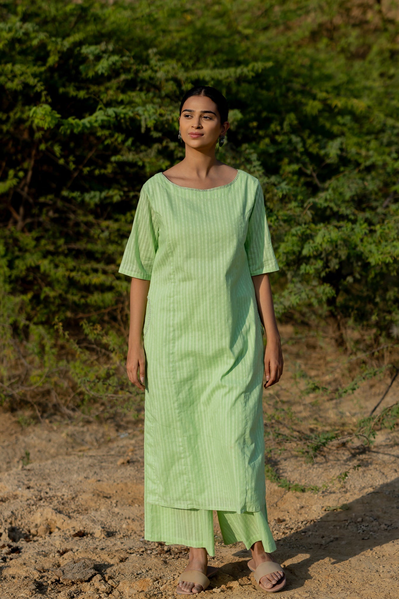 Pastel Green Kurta Set - CiceroniKurta SetMaidaan