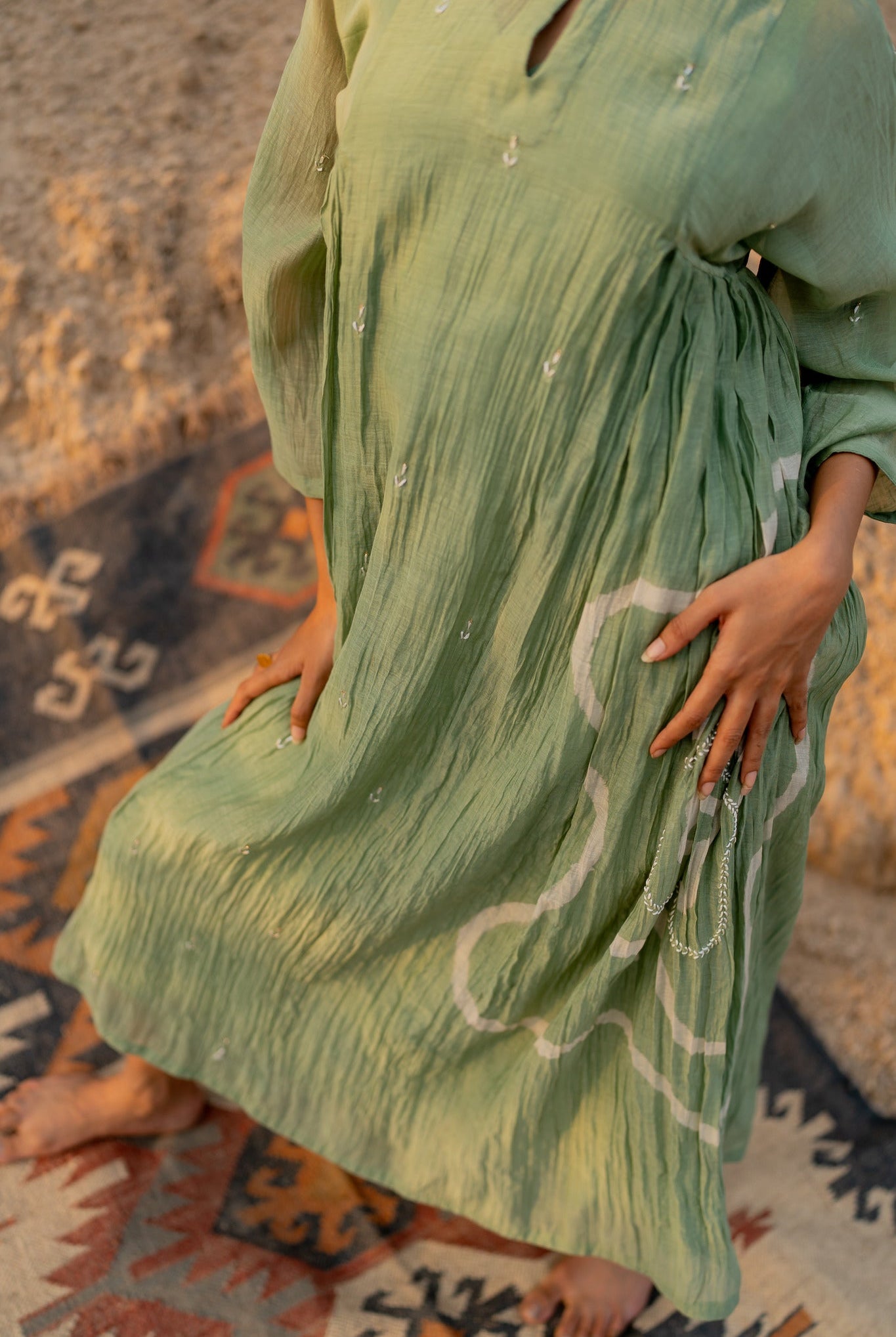 Pastel Green Ruzgar Dress - CiceroniDressesNirjara