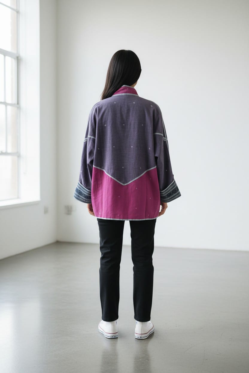 Patch Bomber – Indigo Dia Buti Jamdani - CiceroniJacketsBhomra