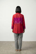 Patch Shirt – Red B F Zari Jamdani - CiceroniWomen ShirtsBhomra