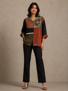 Patch Shirt - Rust Orange Net Jamdani - CiceroniWomen ShirtsBhomra