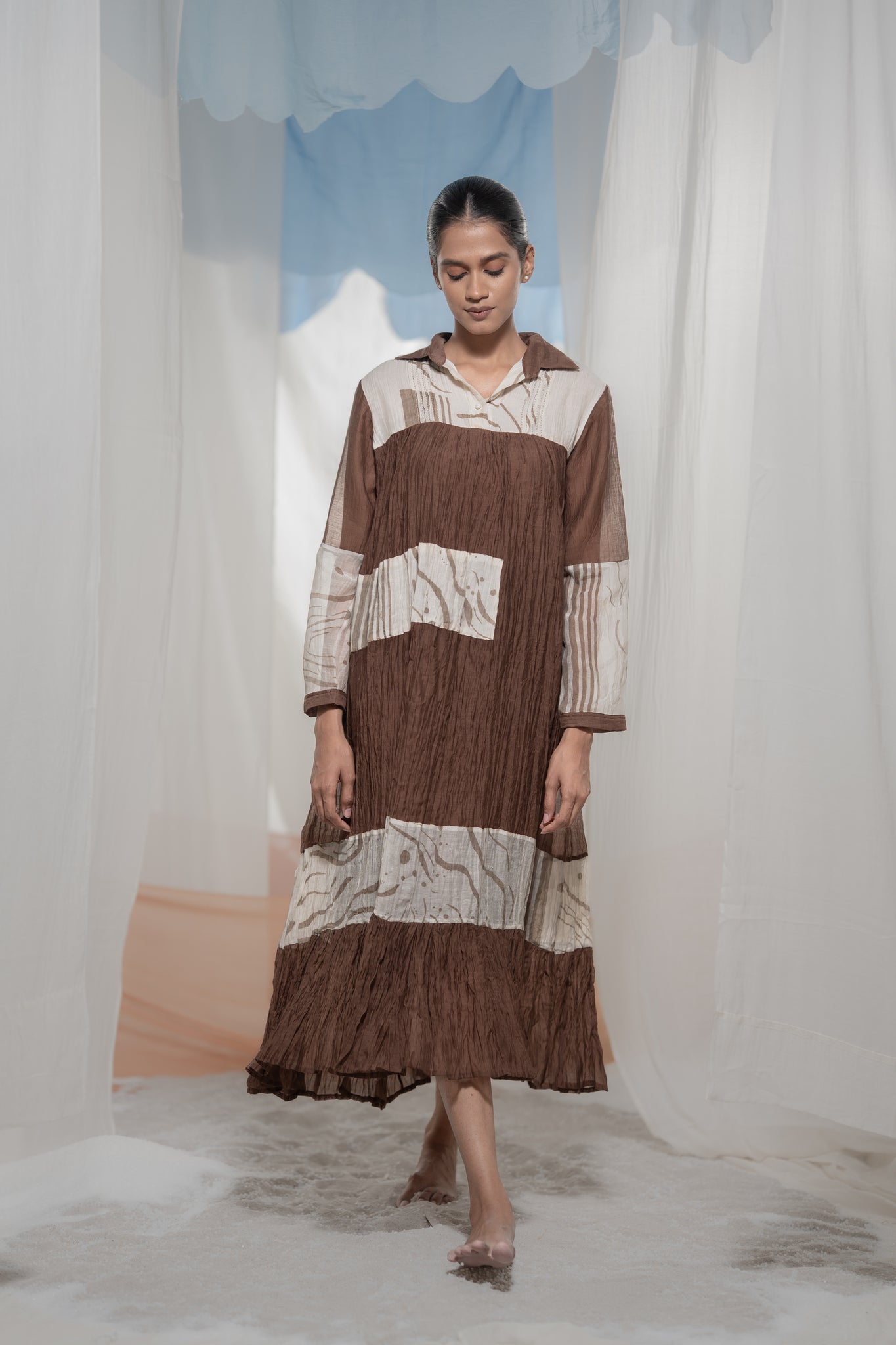 Pathway Shirt Frilled Dress - CiceroniDressesAmoda - Essence Of India