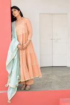 Peach Fizaa Kurta Set - CiceroniKurta Set, Festive WearOmaana