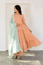 Peach Fizaa Kurta Set - CiceroniKurta Set, Festive WearOmaana