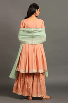 Peach Gul Angarkha Suit - CiceroniKurta Set, Festive WearOmaana