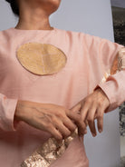 Peach Handloom Drape Dress - CiceroniDressesOtouto