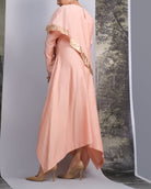 Peach Handloom Drape Dress - CiceroniDressesOtouto