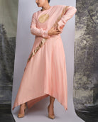 Peach Handloom Drape Dress - CiceroniDressesOtouto