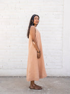 Peach Linen Dress - CiceroniDresseswith N.