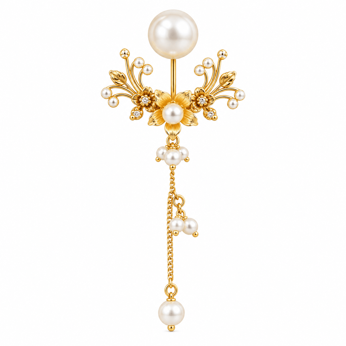 Pearl Blossom Cascade Ear Jacket - CiceroniEarringKalon Art Jewellery