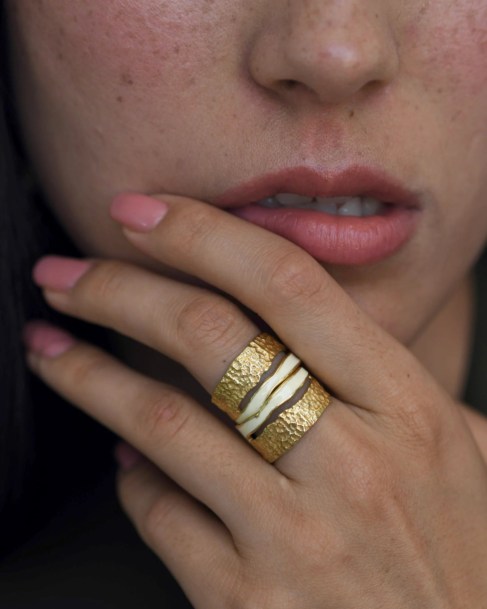 Pearl Enamel Stackable Rings - CiceroniRingsThe Loom Art