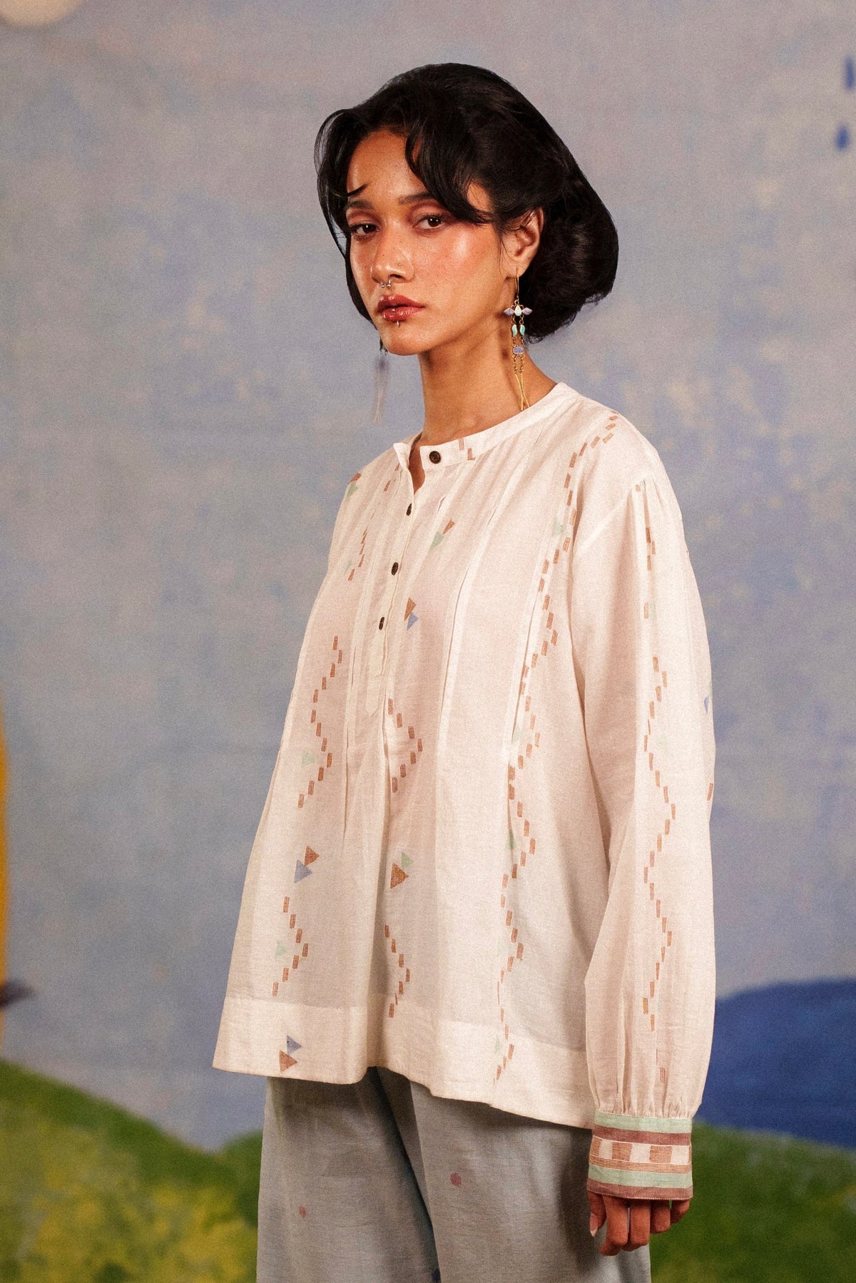 Pearl Pleated Top - CiceroniTopsBhomra
