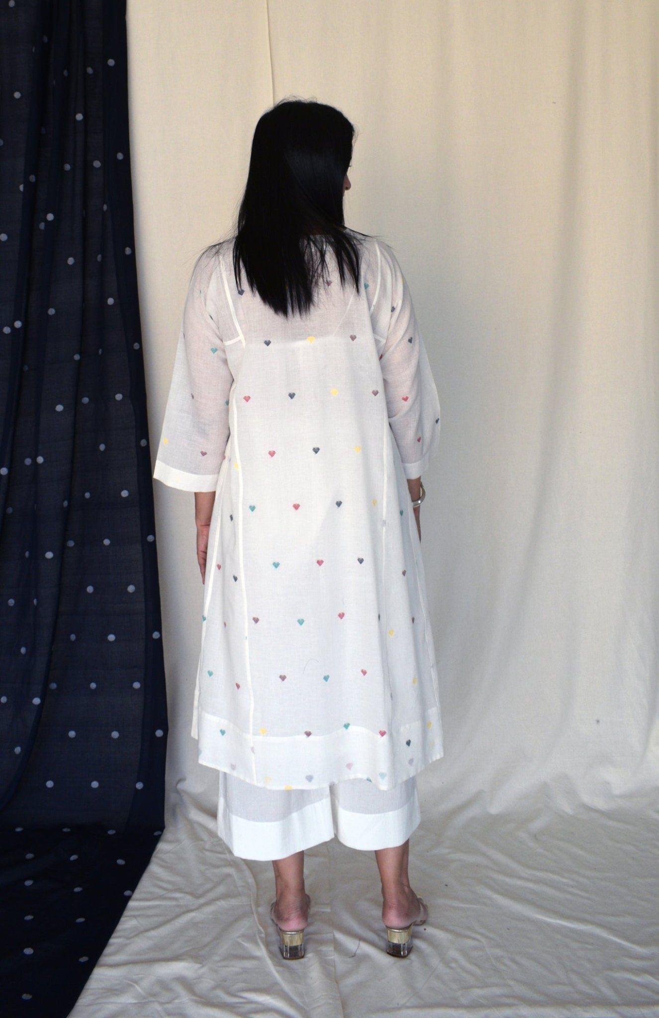 Pearl White Jamdani Phiran - CiceroniKurta, Everyday WearHouse of Moxa