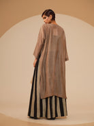 Pebble Tunic - Taupe and Black - CiceroniKurta, Festive WearStoique