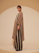 Pebble Tunic - Taupe and Black - CiceroniKurta, Festive WearStoique