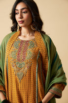 Peeli Pataka Embroidered Kurta Set- Set of 3 - CiceroniKurta Set, Festive WearPants and Pajamas