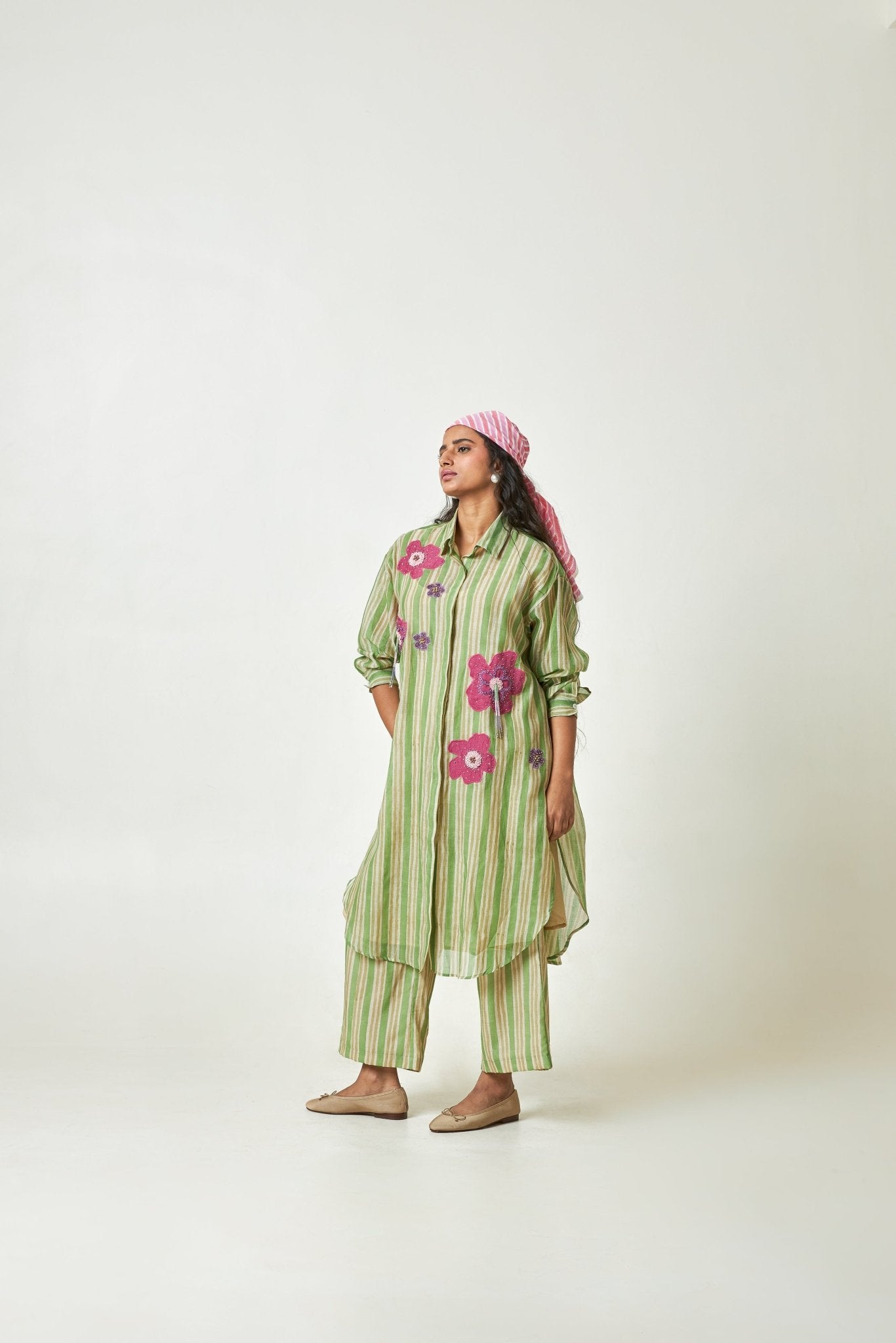 Petal Haze Block Printed Co-ord Set - CiceroniCo-ord SetPants and Pajamas