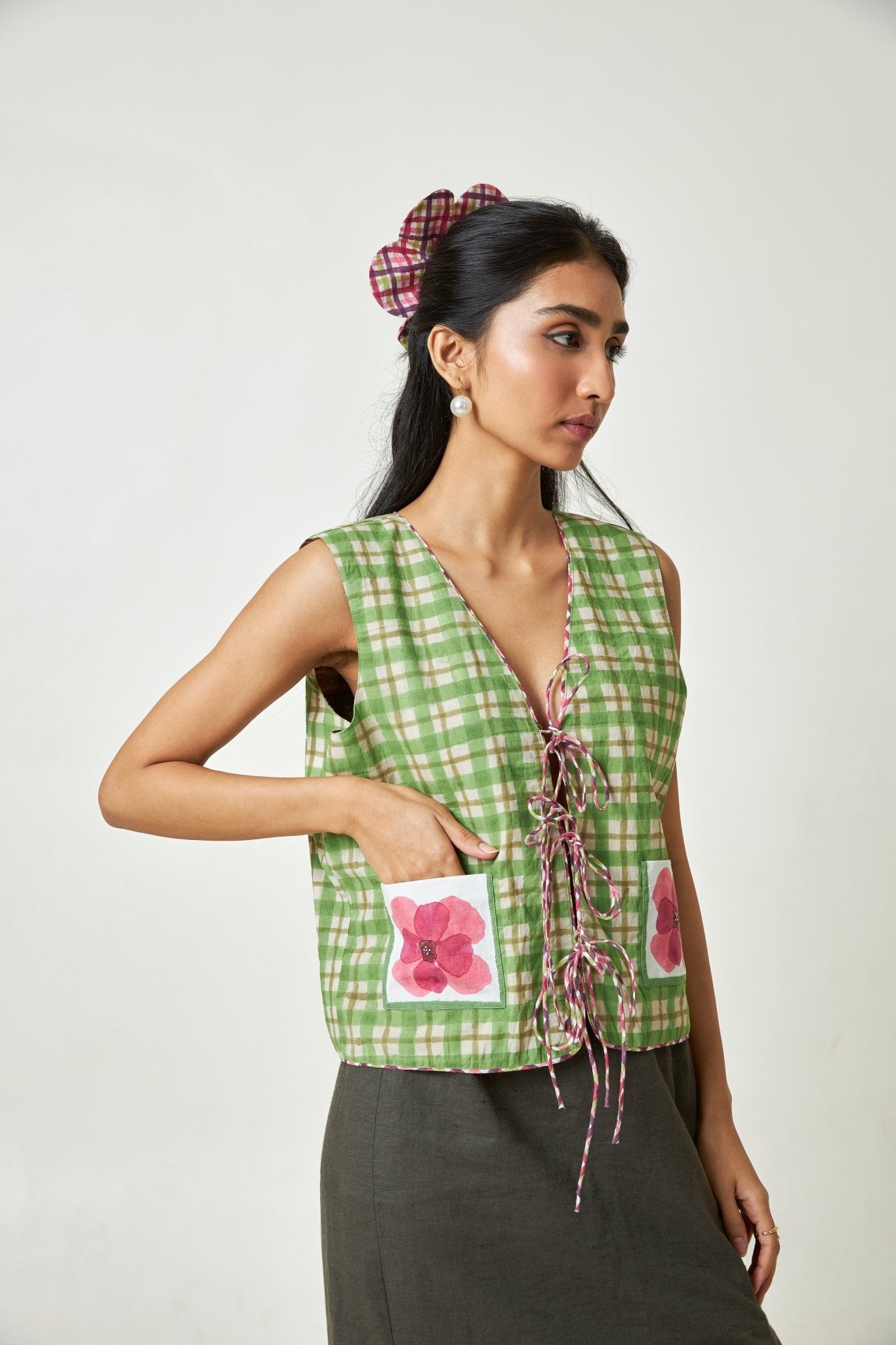 Petal Mosaic Block Printed Vest - CiceroniVestPants and Pajamas