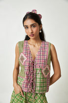 Petal Mosaic Block Printed Vest - CiceroniVestPants and Pajamas