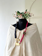 Pichwai Inspired Brass Textile Necklace - CiceroniNeckpieceBy Nirjari