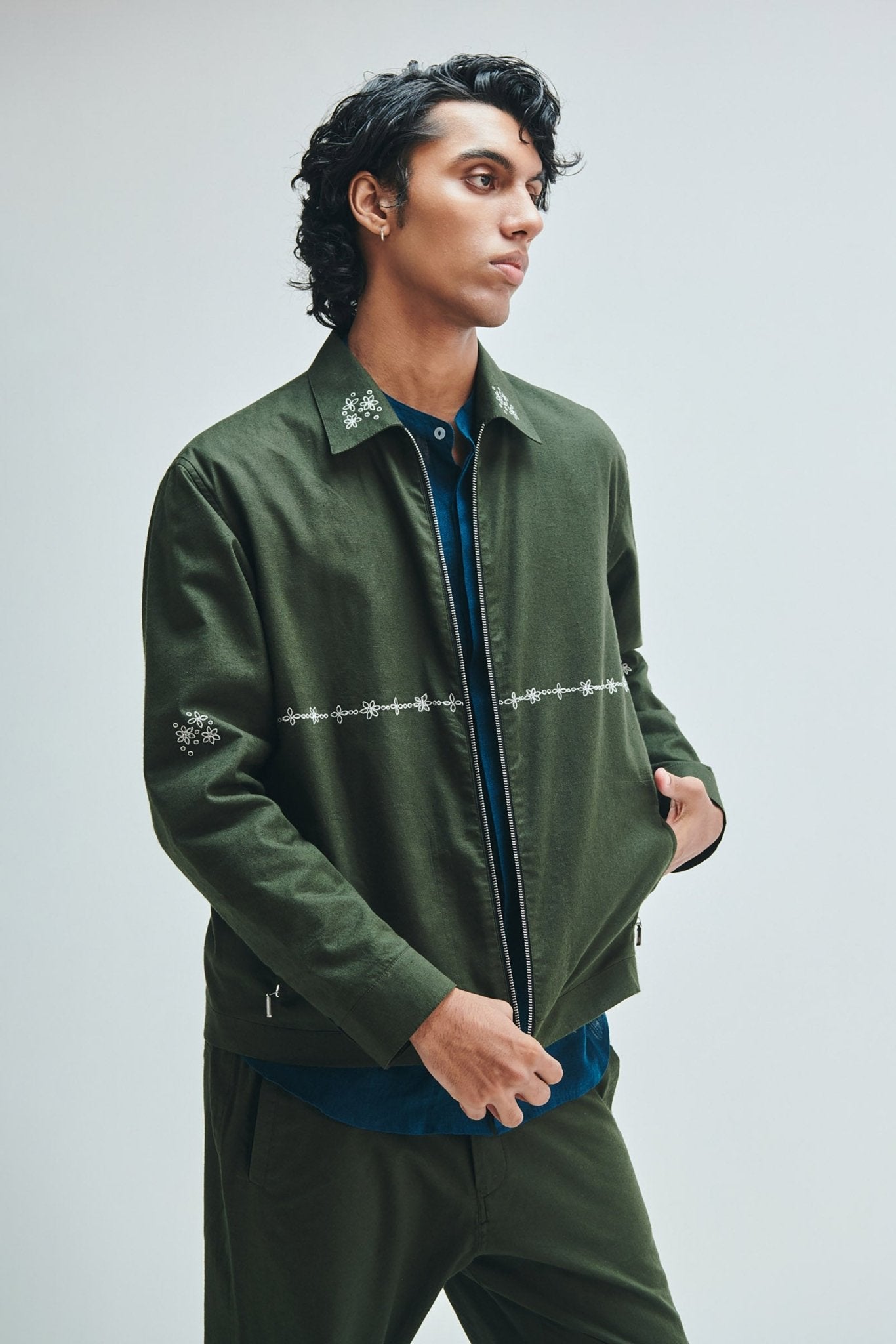 Pine Co-Linen Men's Track Jacket - CiceroniTrack JacketSaphed