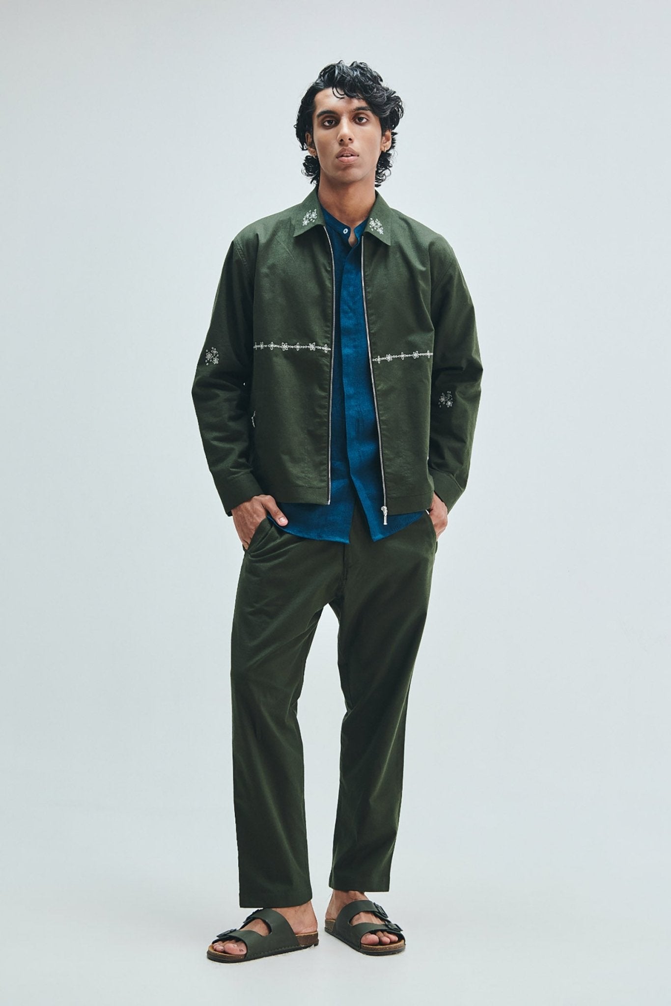 Pine Co-Linen Men's Track Jacket - CiceroniTrack JacketSaphed