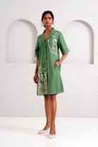 Pine Green Taiwo - Embroidered Shirt Dress - CiceroniDressesMadder Much