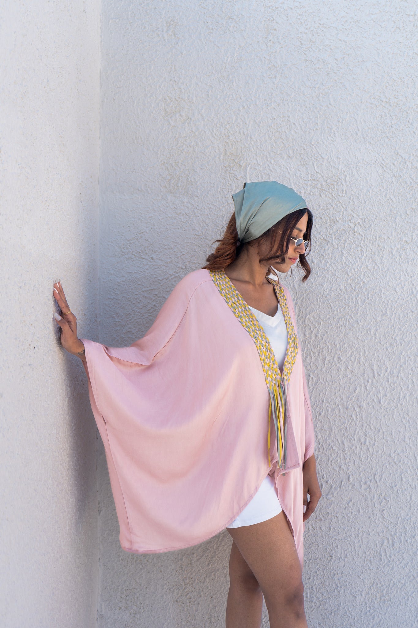 Pink Braided Short Cape - CiceroniCapeNeora