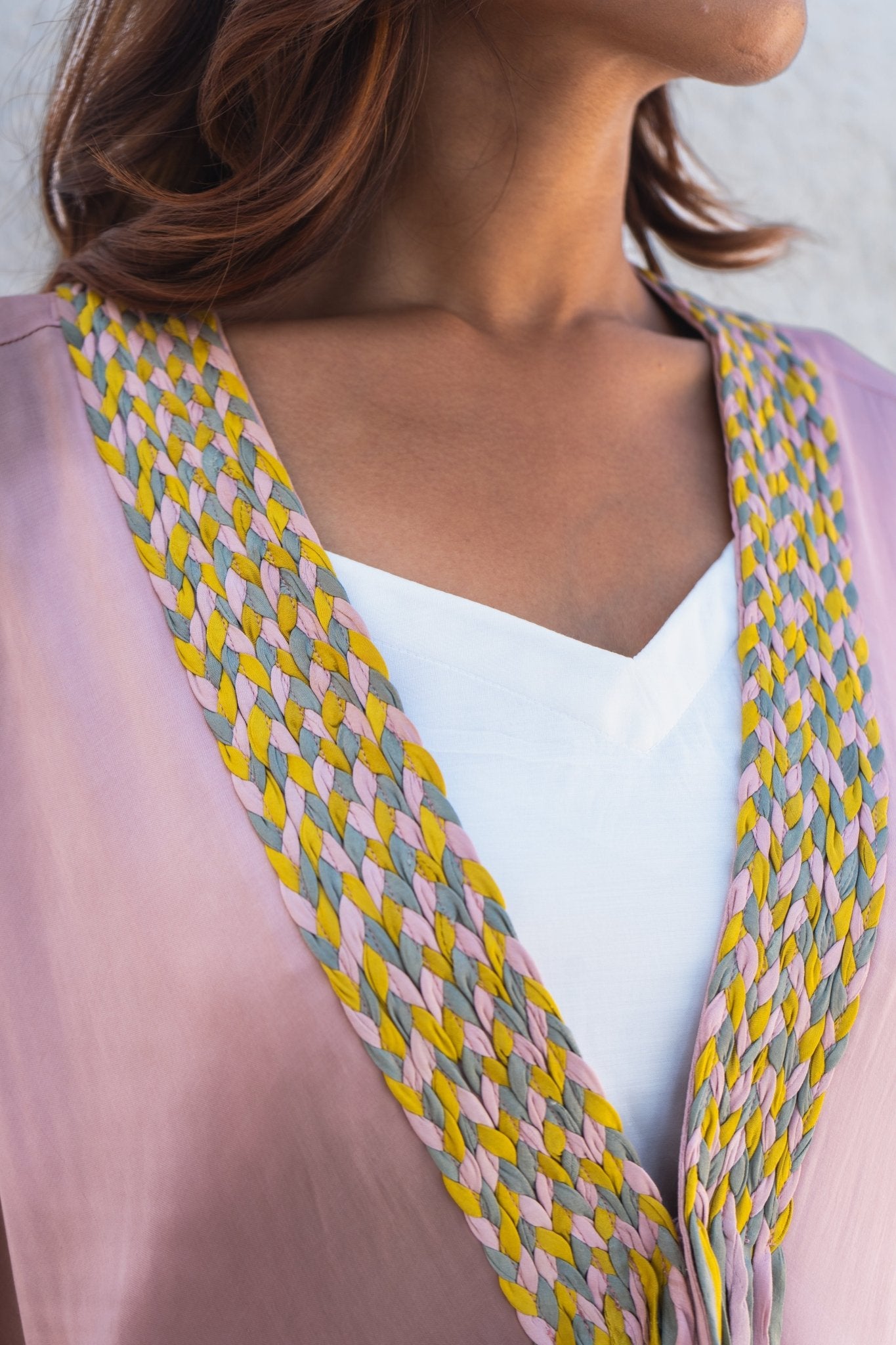 Pink Braided Short Cape - CiceroniCapeNeora