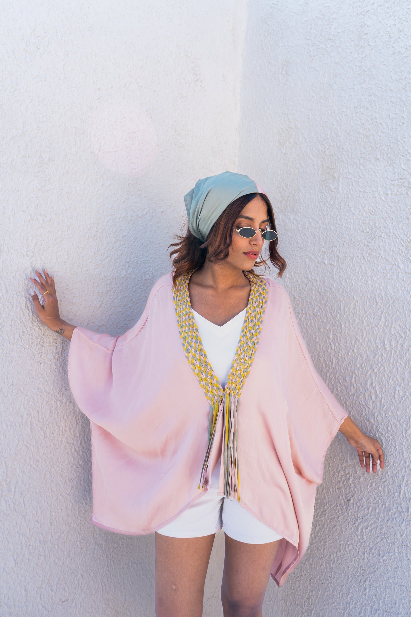 Pink Braided Short Cape - CiceroniCapeNeora