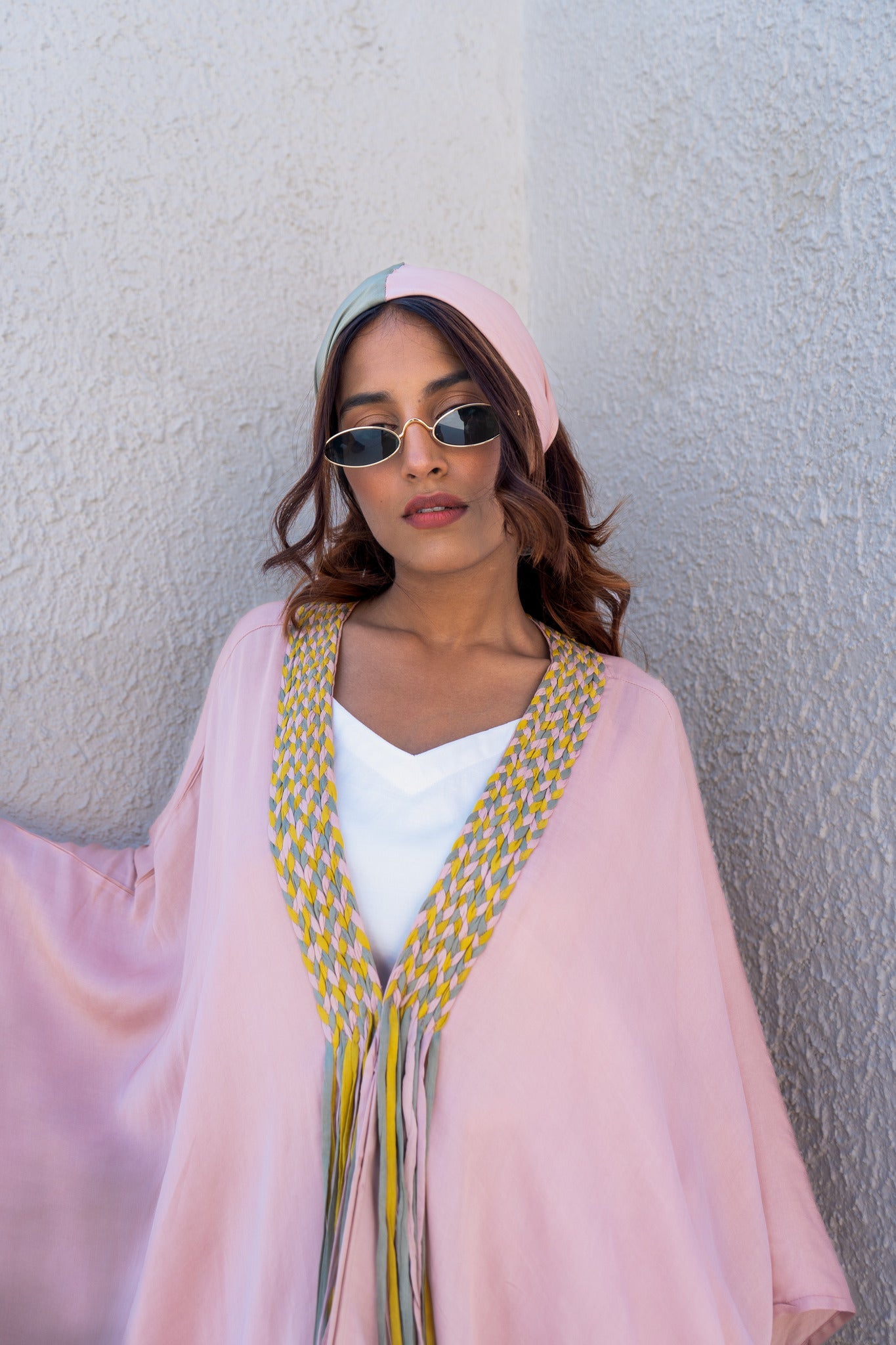 Pink Braided Short Cape - CiceroniCapeNeora