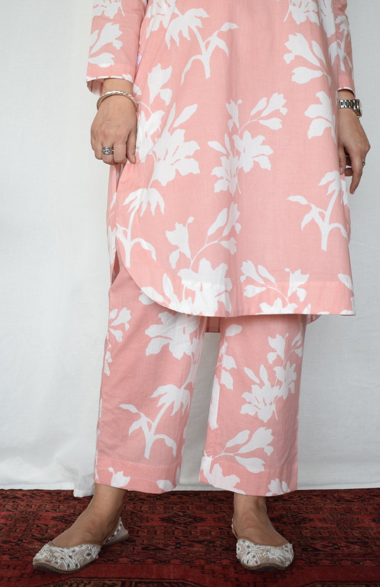 Pink Floral Co - ord Set - CiceroniKurta Set, Everyday WearHouse of Moxa