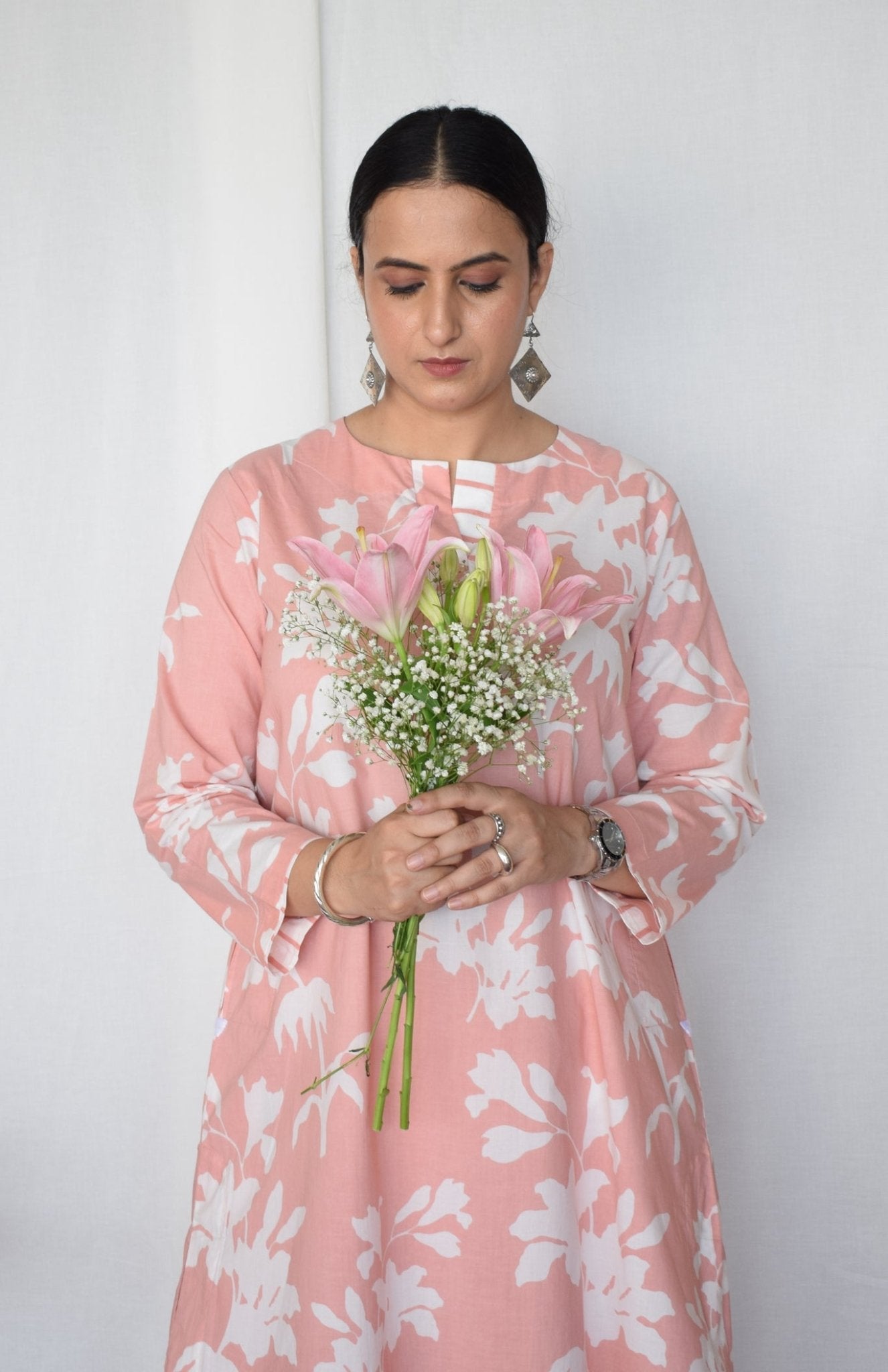 Pink Floral Co - ord Set - CiceroniKurta Set, Everyday WearHouse of Moxa