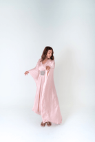 Pink - Green Braided Long Kaftan - RTS - CiceroniKaftanNeora by NC