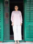 Pink Whisper Handwoven Jamdani Top - CiceroniTopsSutra Art of Clothing