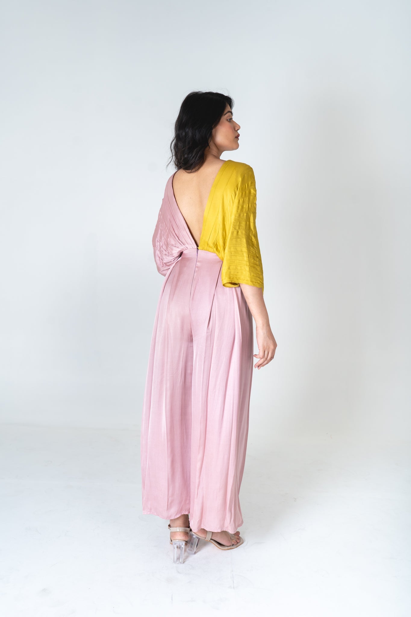 Pink - Yellow Color - Blocked Jumpsuit - CiceroniJumpsuitNeora