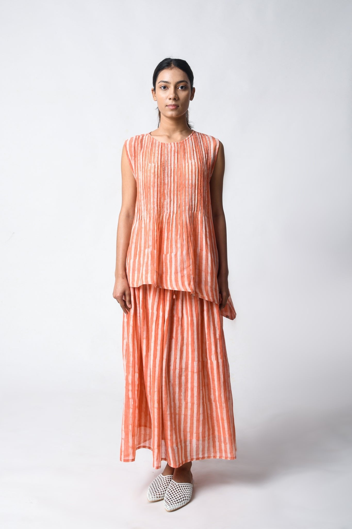 Pintuck Coral Cord Set - CiceroniSkirt SetJayati Goenka