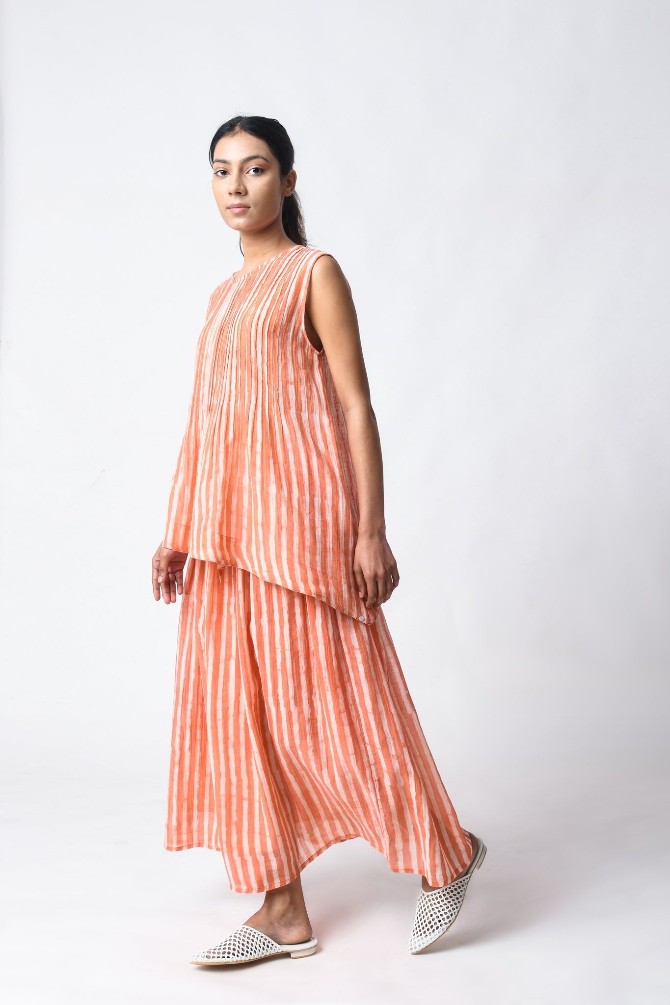 Pintuck Coral Cord Set - CiceroniSkirt SetJayati Goenka