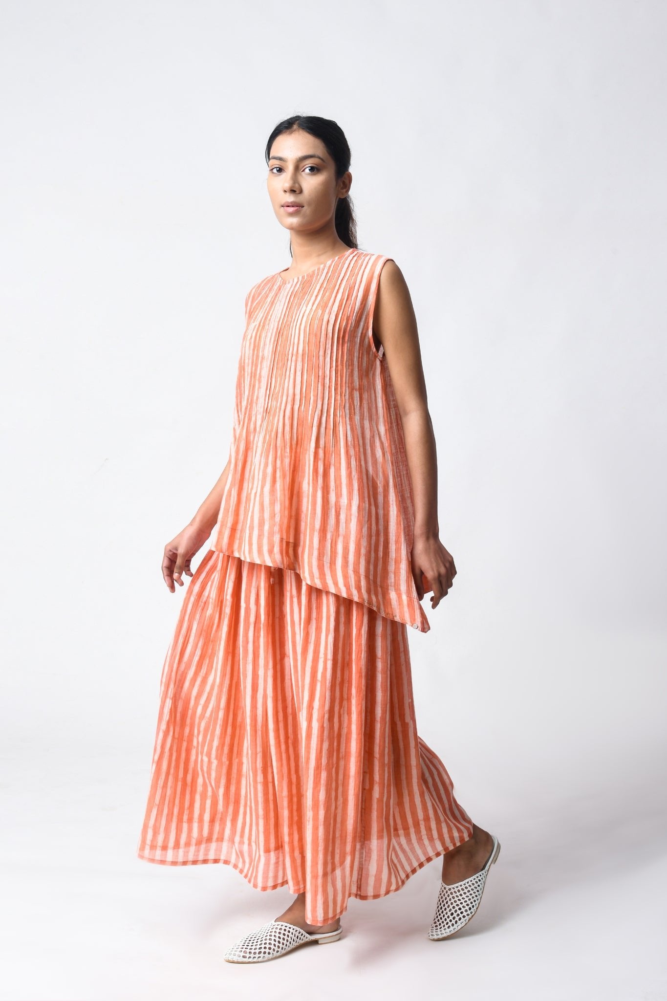 Pintuck Coral Cord Set - CiceroniSkirt SetJayati Goenka