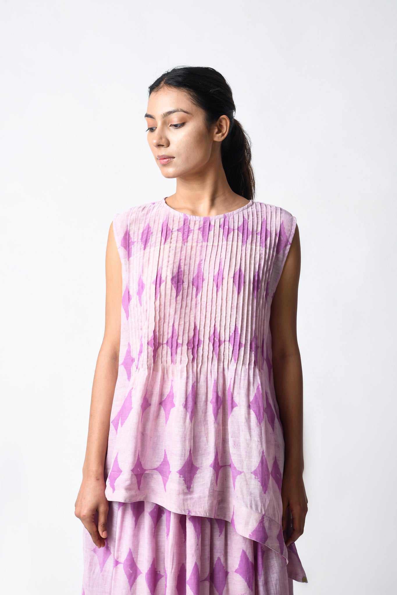 Pintuck Plum Cord Set - CiceroniSkirt SetJayati Goenka