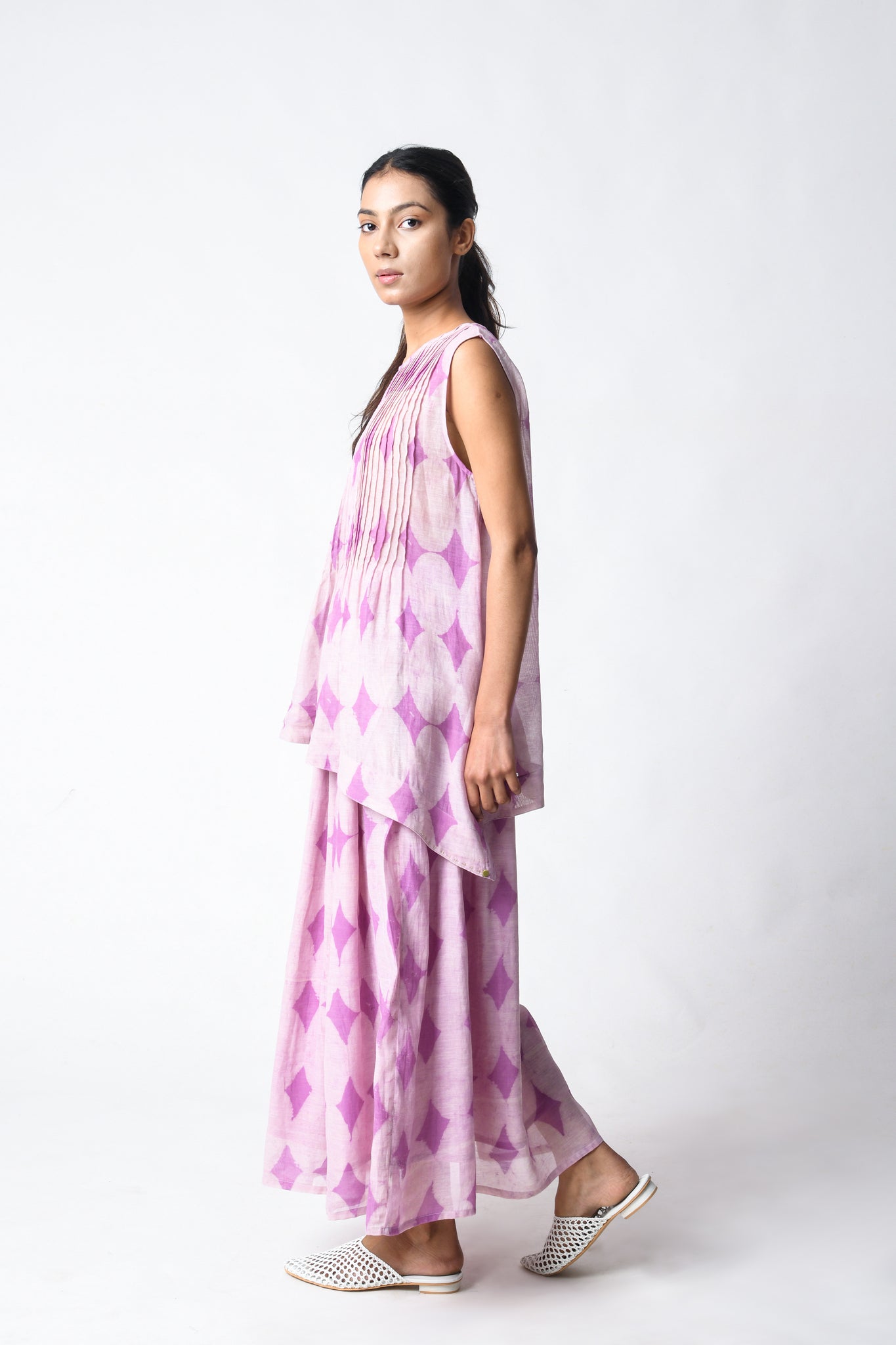 Pintuck Plum Cord Set - CiceroniSkirt SetJayati Goenka