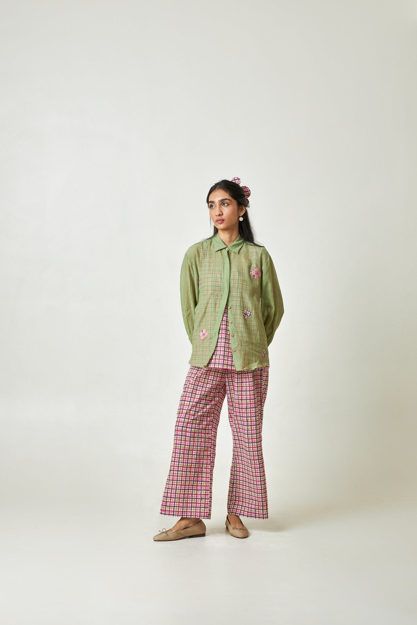 Pistachio Embroidered Shirt - CiceroniShirtPants and Pajamas