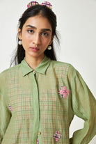 Pistachio Embroidered Shirt - CiceroniShirtPants and Pajamas