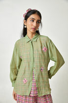 Pistachio Embroidered Shirt - CiceroniShirtPants and Pajamas
