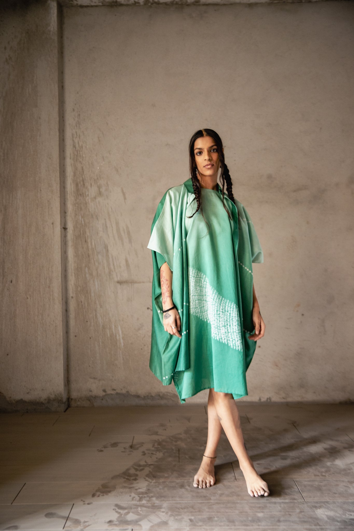 Pistachio Foil Firdaus Kaftan - CiceroniKaftanAnam Husain