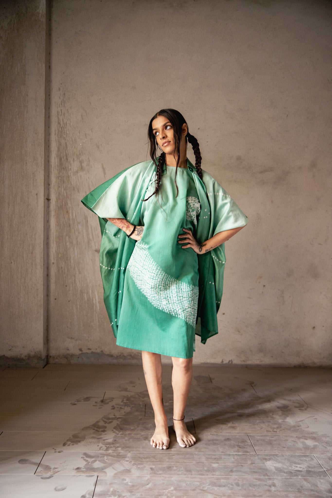 Pistachio Foil Firdaus Kaftan - CiceroniKaftanAnam Husain