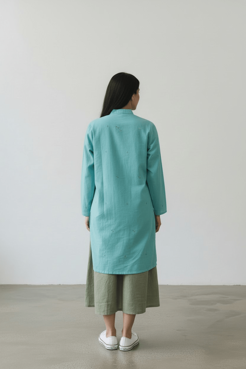 Pixel Jacket Long With Slip Dress – Aqua Blue Pixel - CiceroniJacket SetBhomra