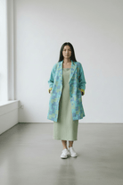 Pixel Jacket Long With Slip Dress – Aqua Blue Pixel - CiceroniJacket SetBhomra