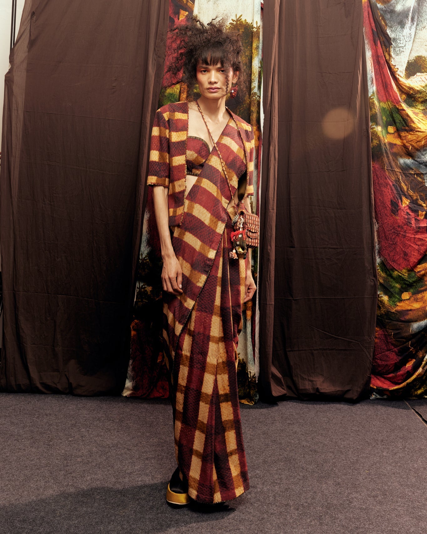 Plaid Saree - CiceroniSareeTil